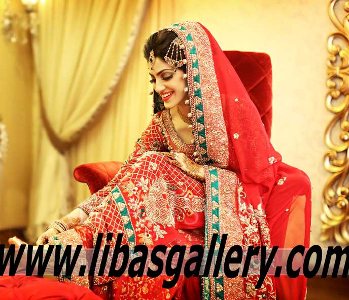 Splendid Bridal Dress with Beautiful Embellishements for Wedding and Special Occasions