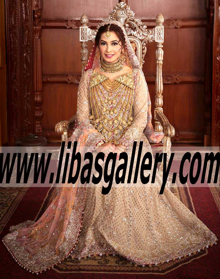 Royal Look Embellished Anarkali Dress for Wedding and Special Occasion