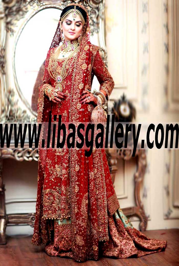 Breathtaking Bridal Wear with Flared Lehenga for Wedding and Special Occasions