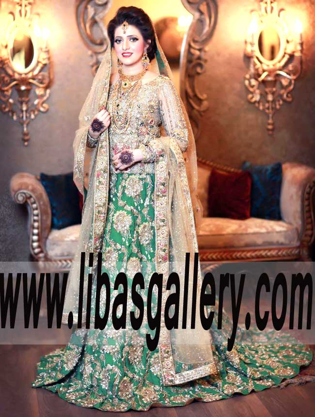 Luxurious Bridal Wear Lehenga with Beautiful Embellishments for Wedding and Special Occasions