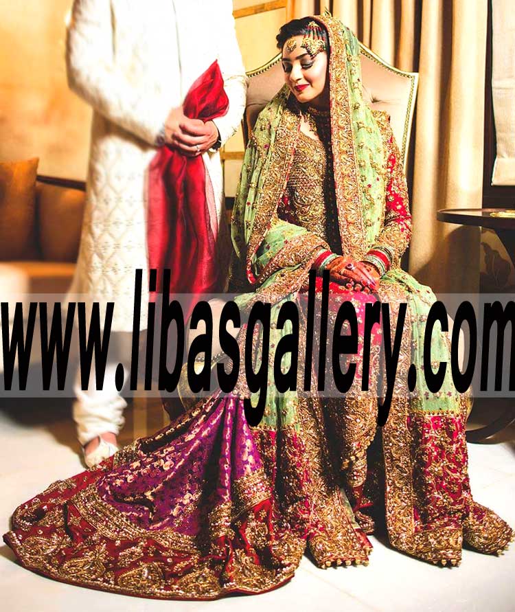 Ostentatious Bridal farshi gharara Dress for Modern Traditional Bride