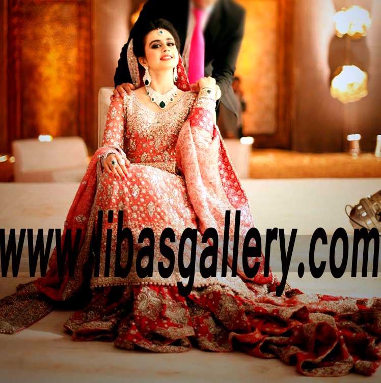 Spectacular Bridal Wear Farshi Lehenga for Traditional Bride
