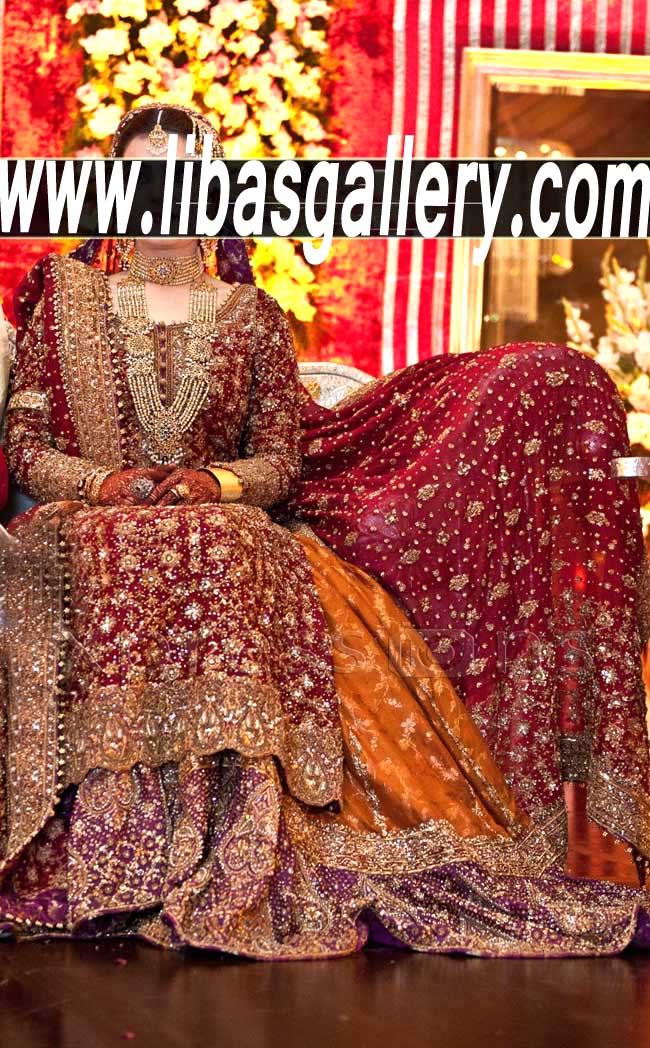 Luxurious Bridal Wear with Attractive Farshi Lehenga for Wedding and Special Occasions