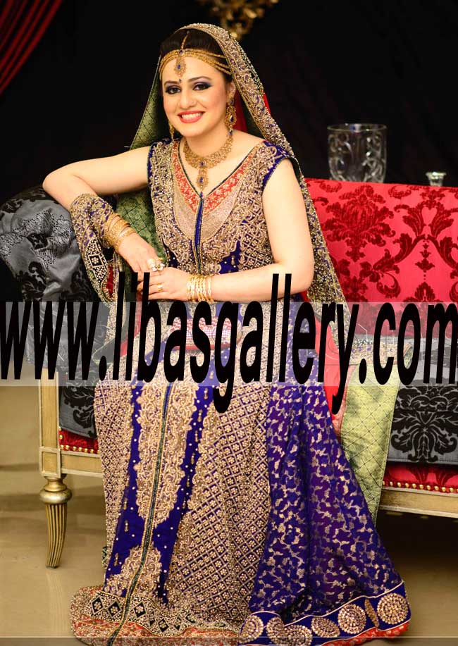 Stunning Bridal Anarkali Dress for Reception and Valima Event