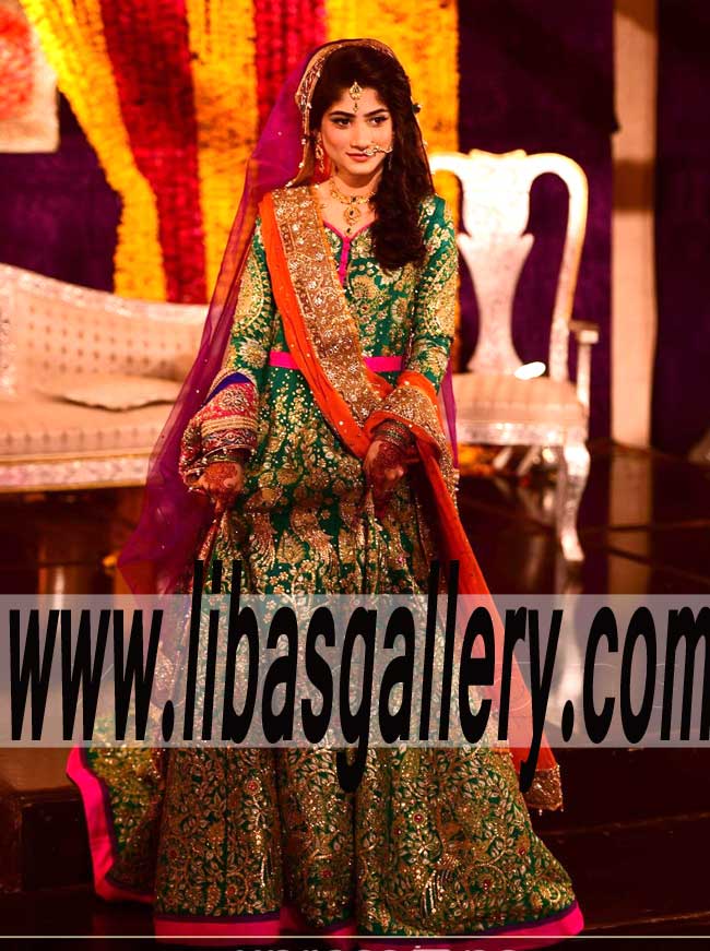 Designer Ali Xeeshan latest Wedding Lengha, Pakistani Wedding Lehenga Dresses, Pakistani Bridal Lengha in San Diego California CA USA