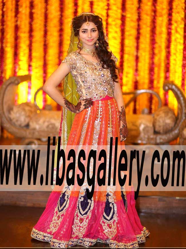 Traditional Bridal Wear Lehenga for Special Occasion and Mehndi Event