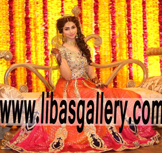 Traditional Bridal Wear Lehenga for Special Occasion and Mehndi Event