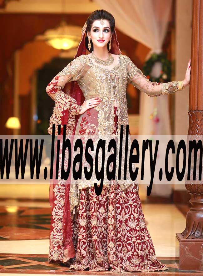 Gorgeous Bridal Wear with sensational embellished Sharara  for Wedding and Special Events
