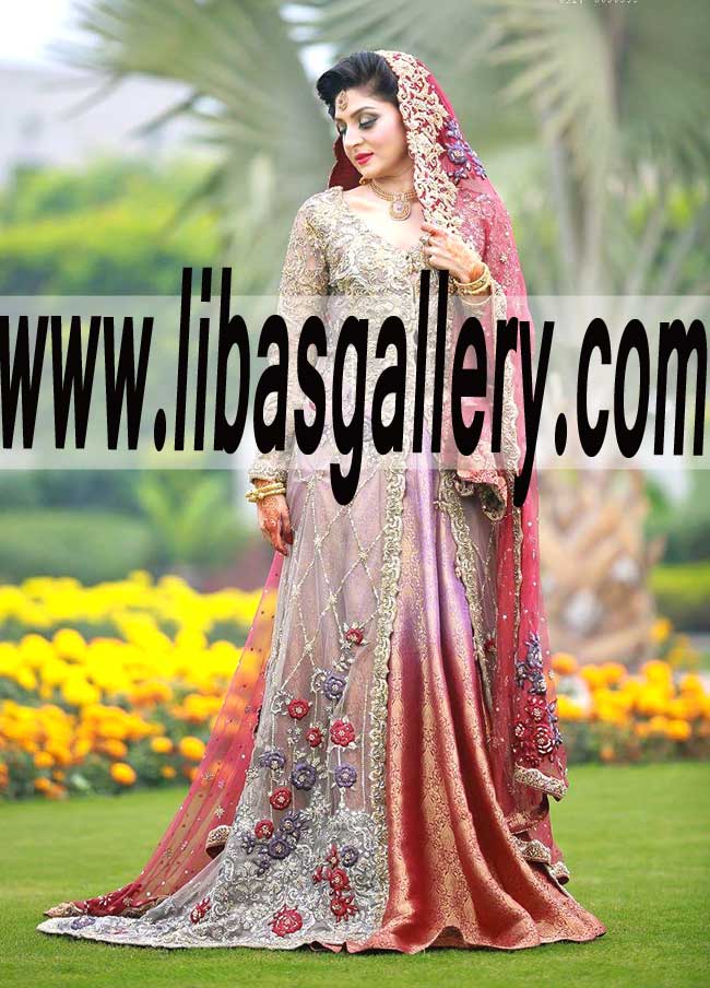 Elegant Heavy Embellished Anarkali Bridal Wear for Nikah and Valima