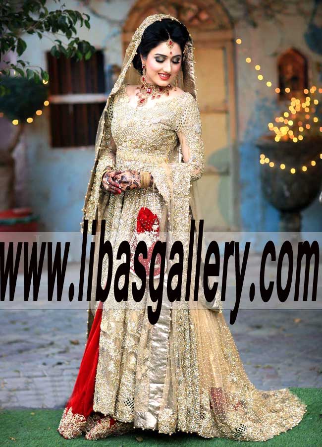 Momentous Bridal Wear Anarkali with Lehenga Dress for Wedding Reception and Special Occasions