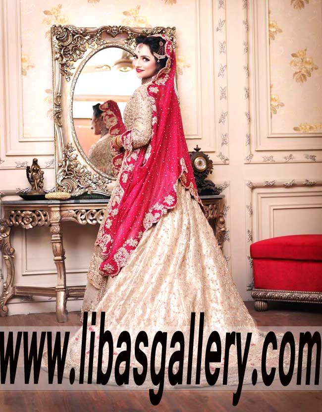 Ravishing Fishtail Wedding Gown for Valima Reception and Special Occasions