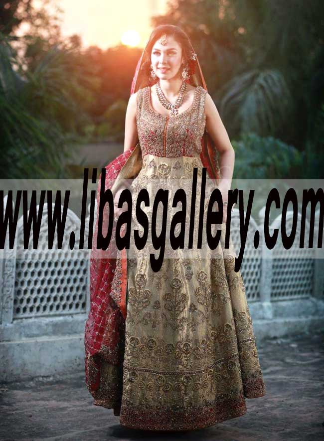 Exquisite Designer Wedding Gown for Reception and Special Occasions