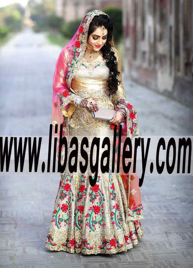 Magnificent Embellished Bridal Wear Lehenga Dress for Valima and Special Occasions