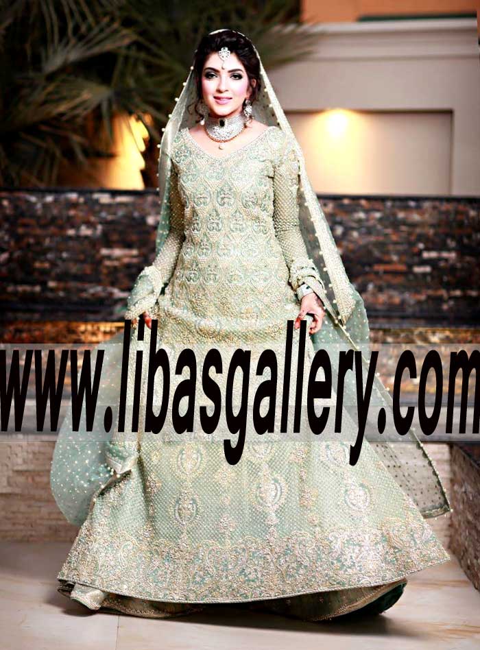 Glorious Embellished Bridal Wear Gown for Wedding Reception and Special Occasions