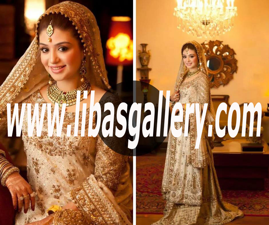 Awesome Wedding Lehenga with Alluring Embellishments for Valima or Wedding Reception 