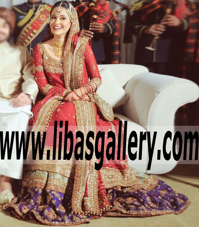 Fabulous Bridal Dress with gorgeous Banarasi farshi Sharara for Wedding
