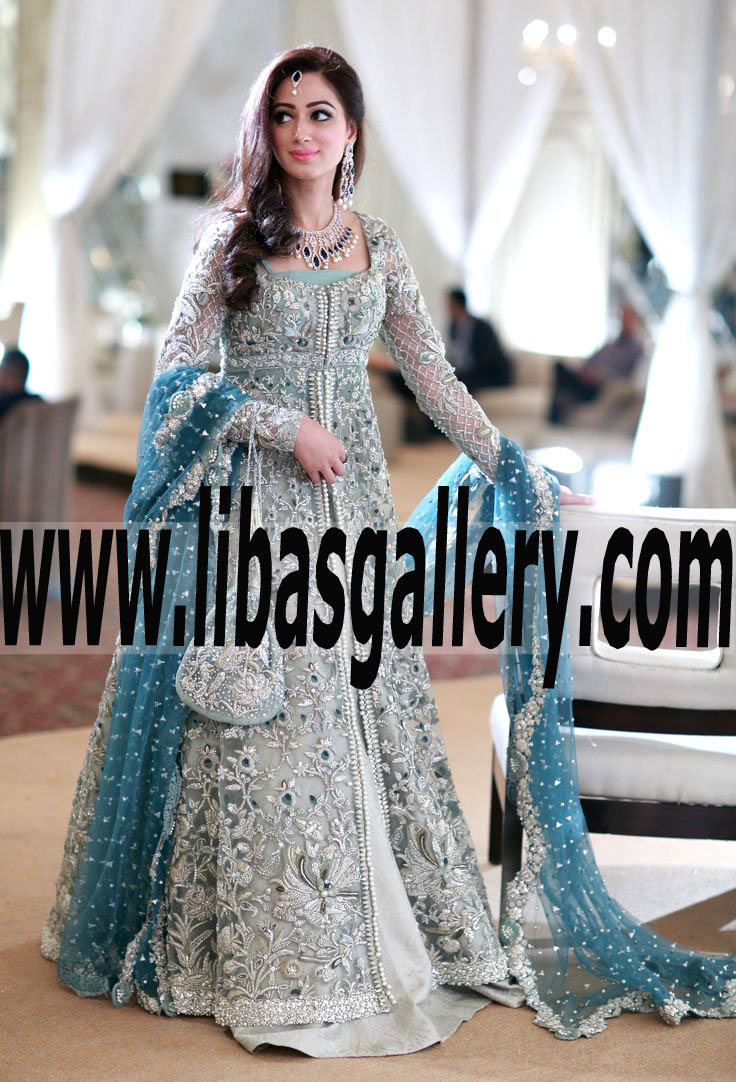 Marvelous Pakistani Wedding Gown Dress with Charming and Glorious embellishments for Stylish Brides