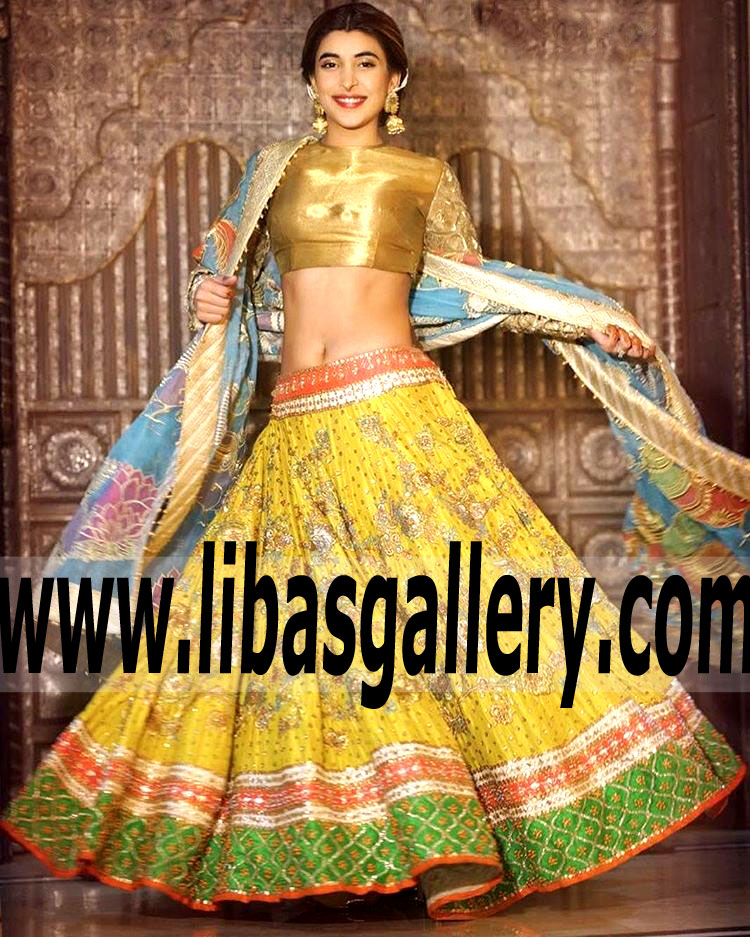 Designer Lehenga Dress with Alluring and Magnificent embellishments and embroidery for Special and Wedding Events