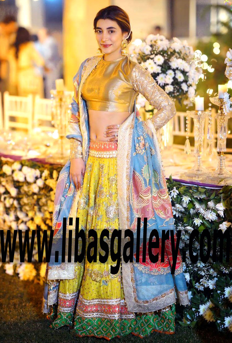 Designer Lehenga Dress with Alluring and Magnificent embellishments and embroidery for Special and Wedding Events