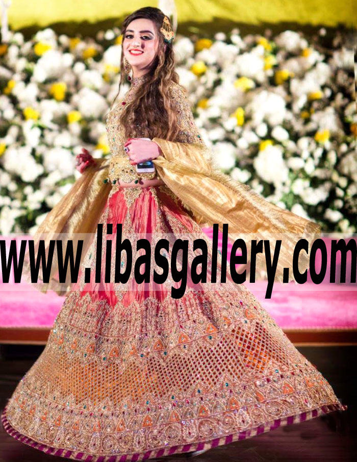 Designer Bridal Wear with Attractive Embellished Lehenga for Wedding and Special Occasions