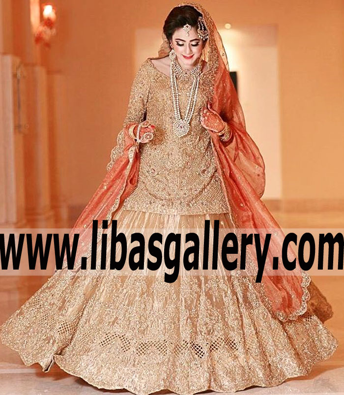 Magnificent Bridal Lehenga with Sweet and Astonishing Embellishments for Wedding and Special Occasions