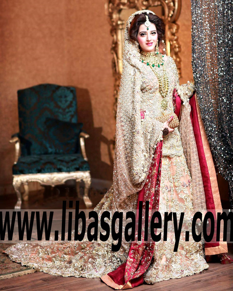 Fantastic Bridal Lehenga Dress with Awesome and Marvelous Embellishments for Beautiful Brides