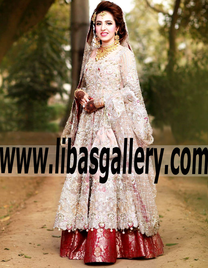 Exquisite Bridal Dress with Glorious and Attractive Embellishments for Valima and Special Occasions