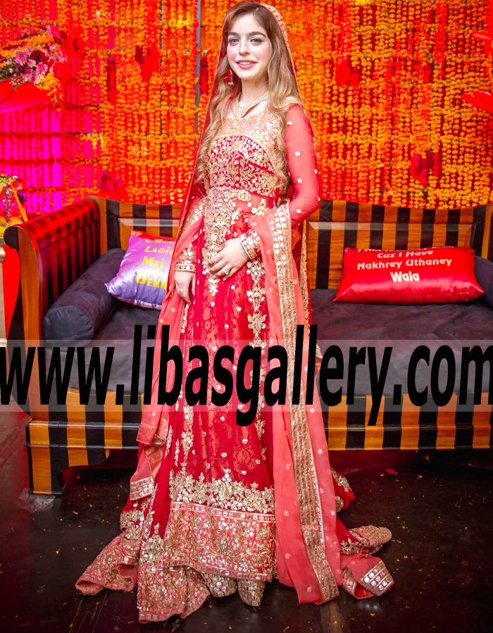 Magnificent Bridal Dress in Traditional Red Color