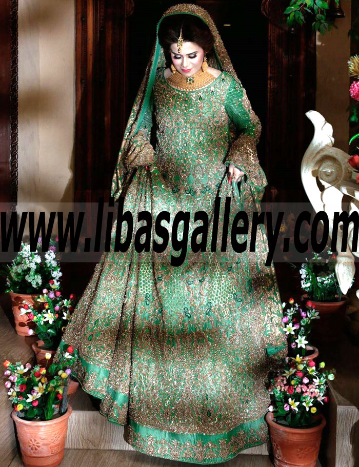 Breathtaking Designer Paris Green Bridal Gown
