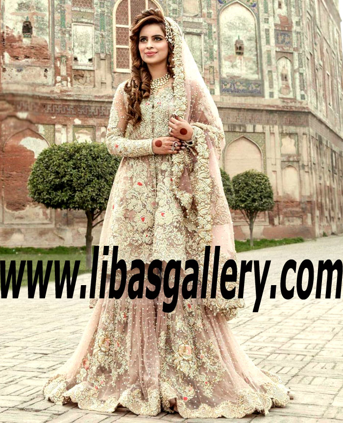 Lavish Lavender Blush Pakistani Bridal Gharara