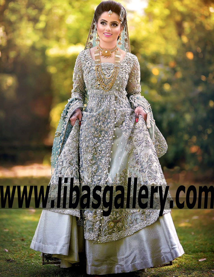 The Most Breathtaking Eggshell Angrakha Bridal Dress