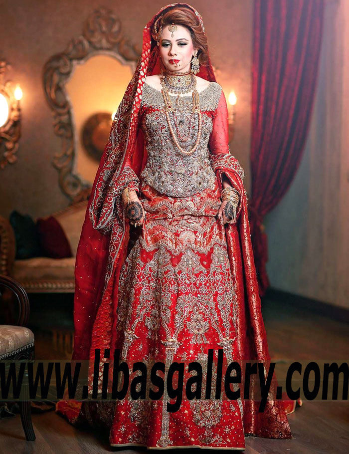 Chic Stylishly Covered Wedding Lehenga Choli