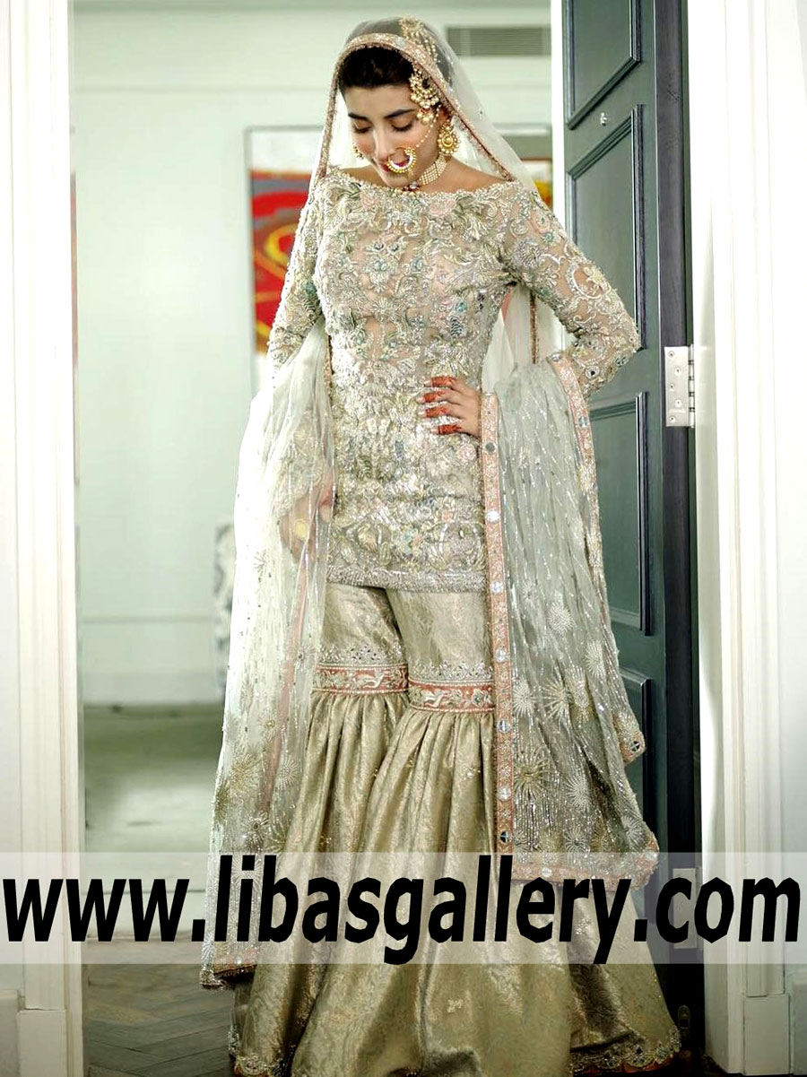 Splendorous Lilium Wedding Gharara Dress