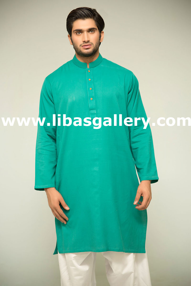 designer wash and wear kurta with white shalwar suit in small medium large and extra large sizes uk usa canada