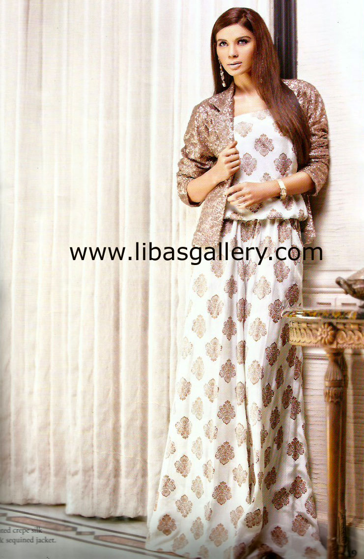 Evening Jumpsuits Dresses for Eid 2013 by Pakistani Designer Nida Azwer Latest Collection At Pakistan Fashion Shows 2013 New York, New Jersey, California, Texas, Florida, USA
