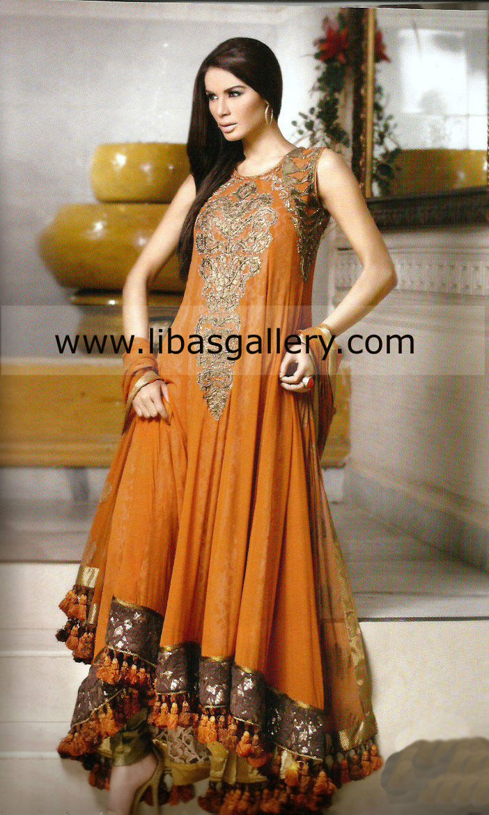 Latest Party Designer Wear Dresses 2013 By Umar Sayeed At Bridal Couture Week 2013 Collection Buy Online in USA, UK, Saudi Arabia, UAE
