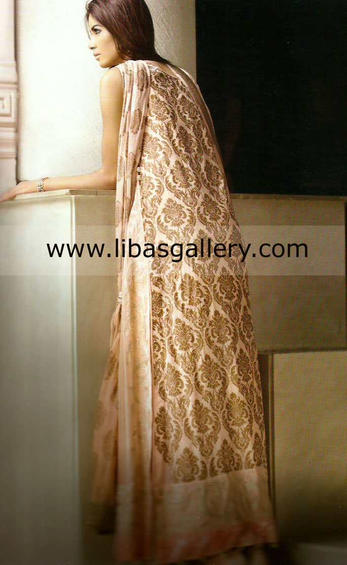 Peach Enchancy Designer Party Suits