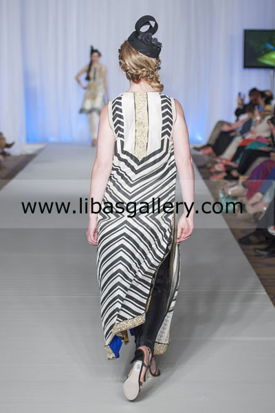 Black White Prairie Party Wear Dresses SeC