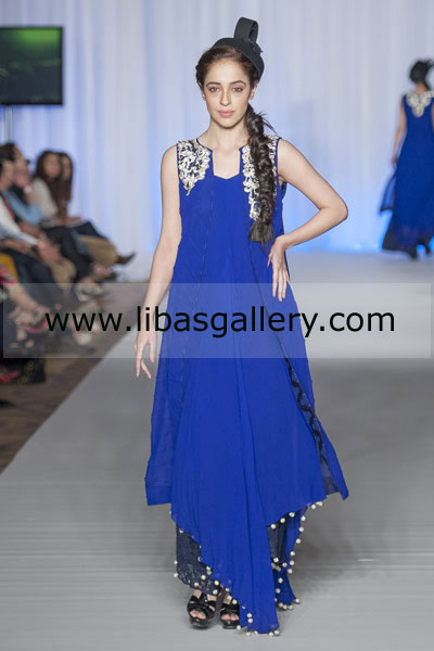 Royal Blue Hackney Party Wear Dresses