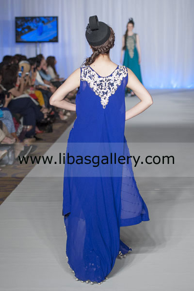 Royal Blue Hackney Party Wear Dresses