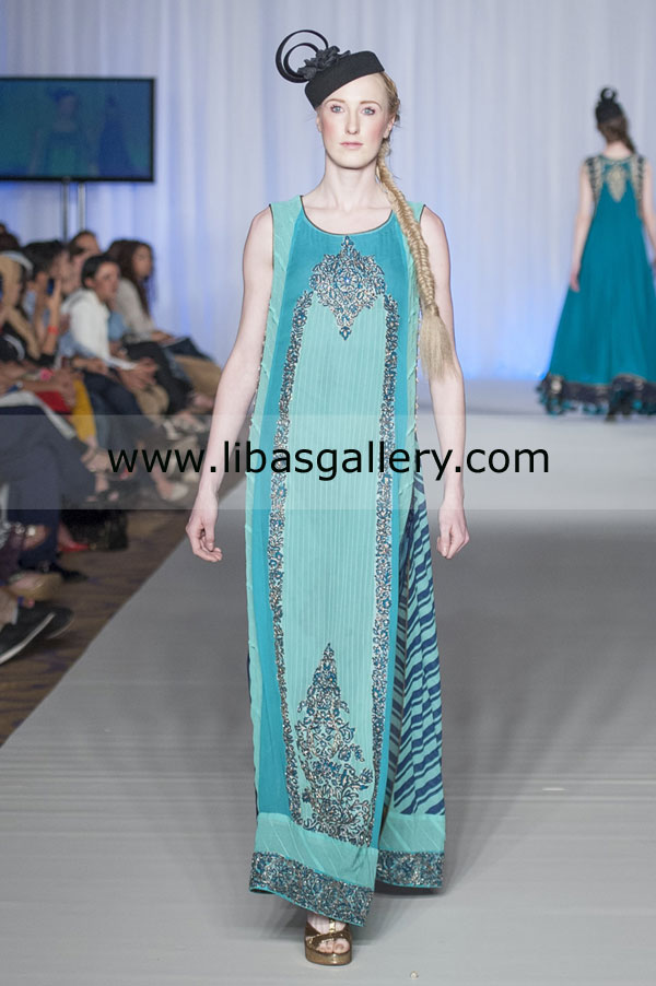 Asian Wedding Party Evening Dresses 2013 Collection By Gul Ahmed At Pakistan Fashion Week London Buy Online in UK, USA, Canada, Australia