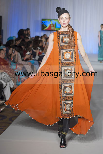 Rajasthani hues Party Wear Dress orange black