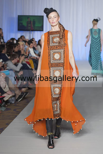 Rajasthani hues Party Wear Dress orange black