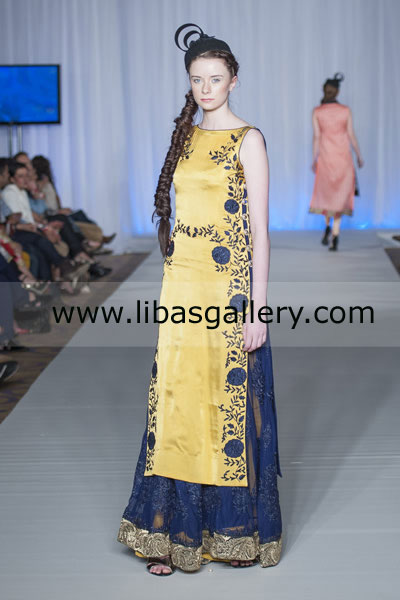 Corn Yellow Leticia Party Wear Dresses SeL