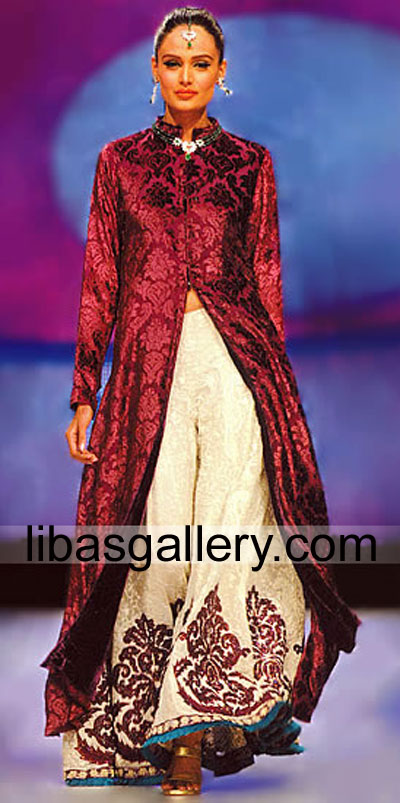 Burgundy Huron party wear dress