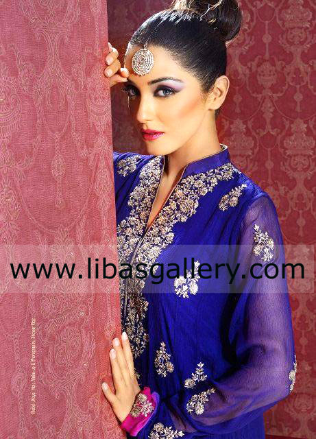 Electric Blue Caribou Party Dress 