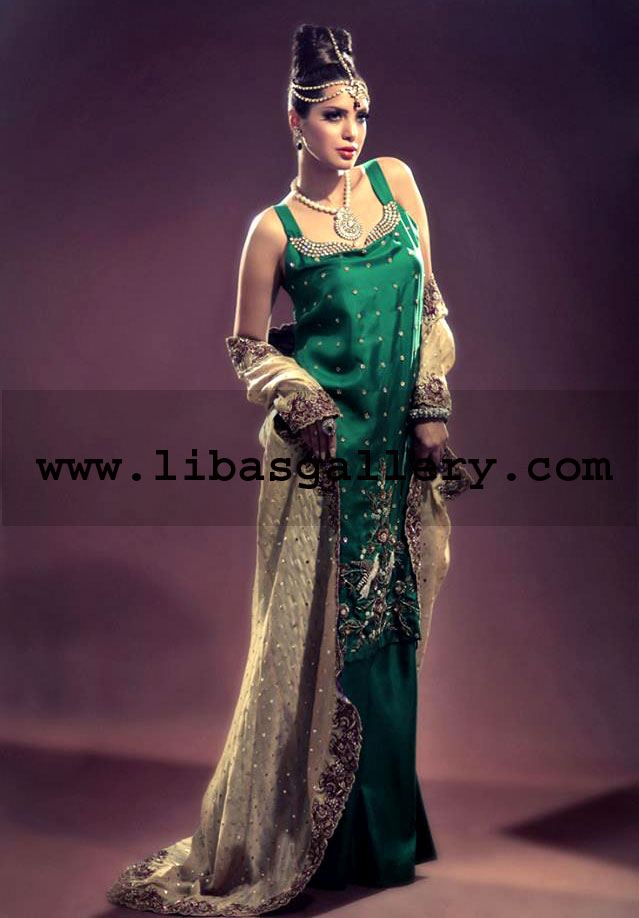 Green Benoist Party Wear Dress 
