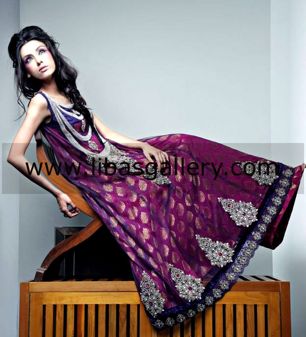 Aubergine Dorato Party Wear Dress