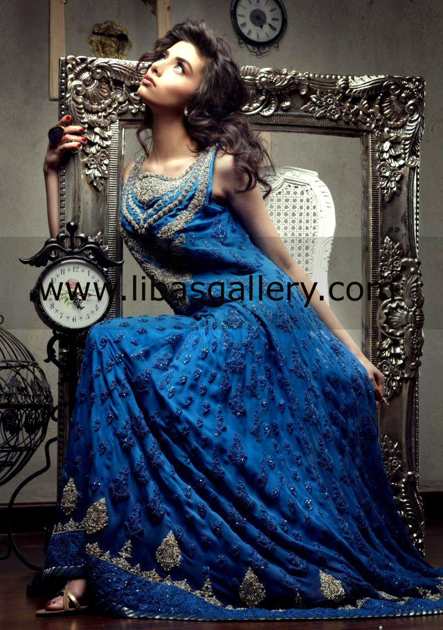 Electric Blue Oksana Party Wear Dress 