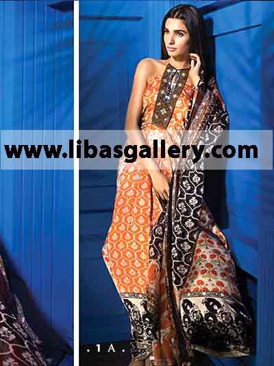 Buy New Latest Silk Prints (Retail) as well as Complete Sana Safinaz Luxury Silk Collection 2014 for EID-Ul-Adha (Wholesale) at Affordable Discounted Prices. Luxury Silk Eid Shalwar Kameez 2014 by Sana Safinaz Super Classy Party Dress for All Formal Occas